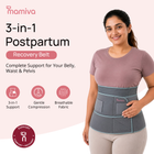 Mamiva 3-in-1 Postpartum Belt – Abdominal, Waist & Pelvic Support | Free Size