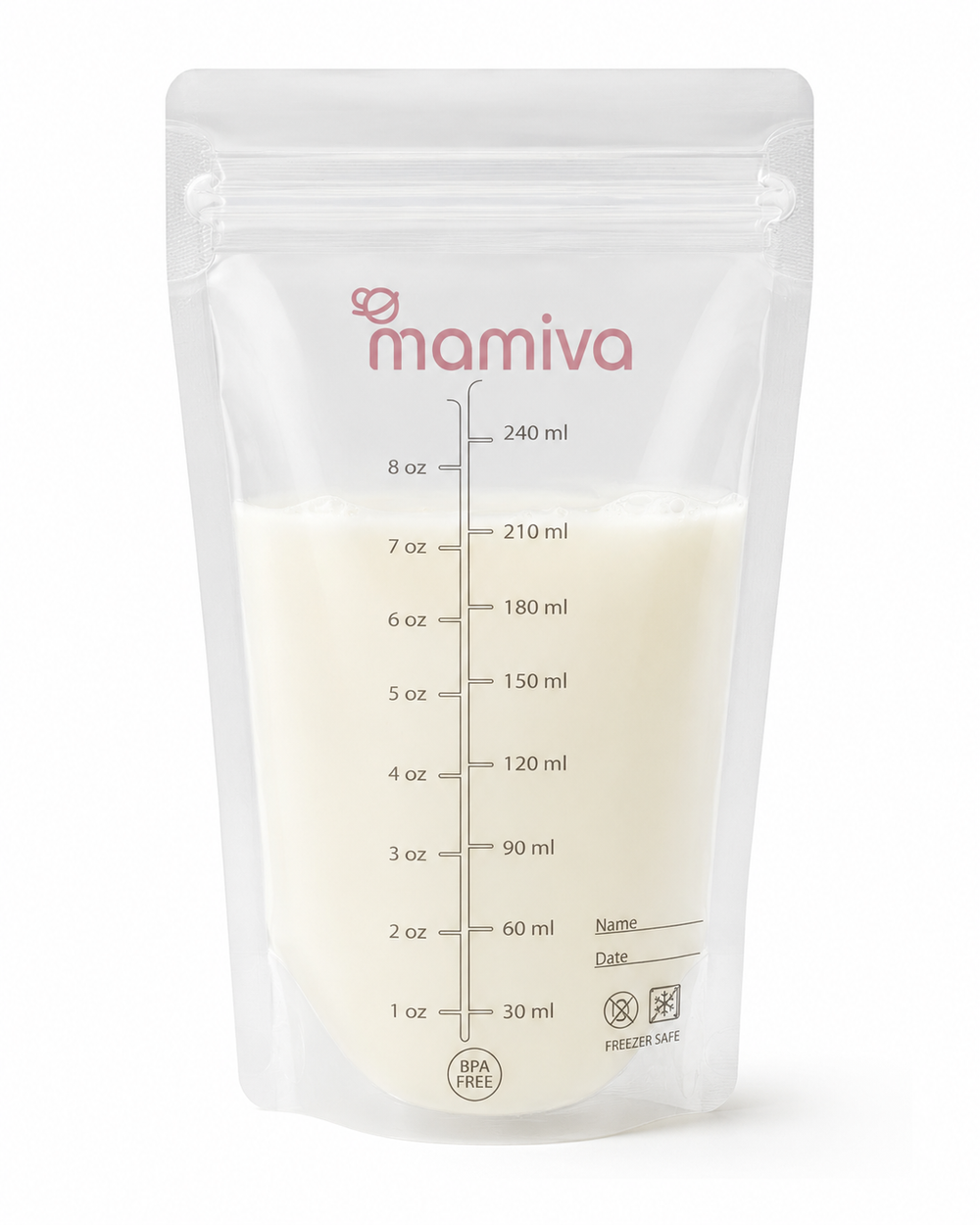 Mamiva Breast Milk Storage Bags – 240ml, Pack of 50